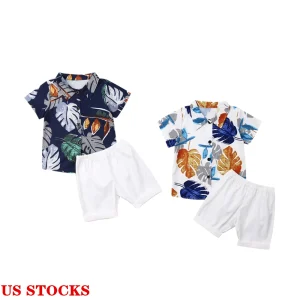 Boys Beach Cotton Print T-Shirt & Shorts