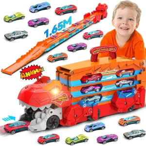 Dinosaur 3-In-1 Transport Truck  and Race Cars