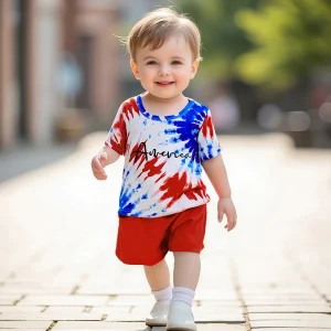 Boys Patriotic Tee and Shorts Set